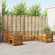 Berkfield Outdoor Sofa Set 9 pcs Natural Solid Acacia Wood