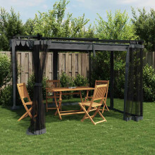 Berkfield Gazebo with Mesh Walls Anthracite 3x3 m Steel
