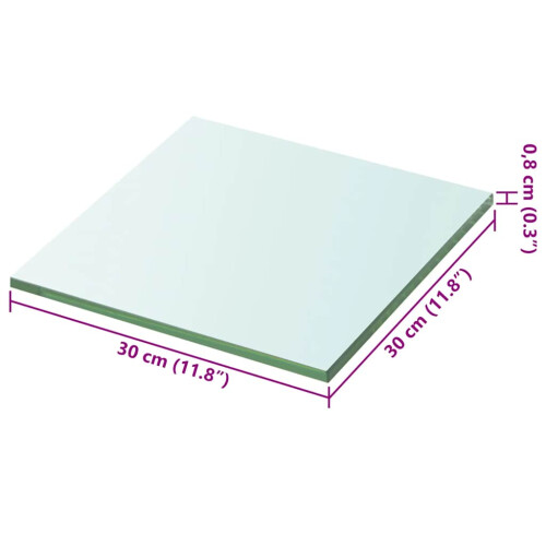 Berkfield Shelf Panel Glass Clear 30x30 cm 2
