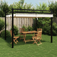 Berkfield Garden Gazebo with Retractable Roof Cream 3x3 m Aluminium
