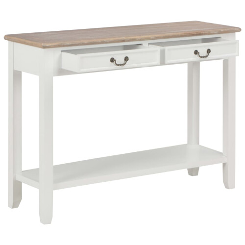 Berkfield Console Table White 110x35x80 cm Wood 1