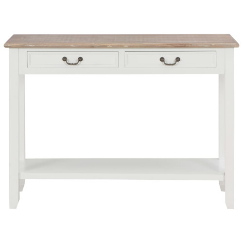 Berkfield Console Table White 110x35x80 cm Wood 2