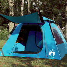 Berkfield Camping Tent Dome 4-Person Blue Quick Release