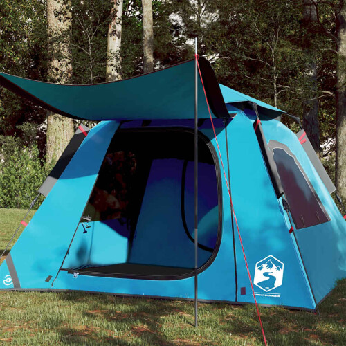 Berkfield Camping Tent Dome 4-Person Blue Quick Release