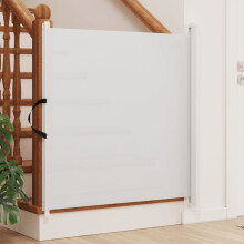Berkfield Retractable Pet Gate White 82.5x125 cm