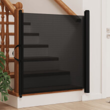 Berkfield Retractable Pet Gate Black 117.5x125 cm