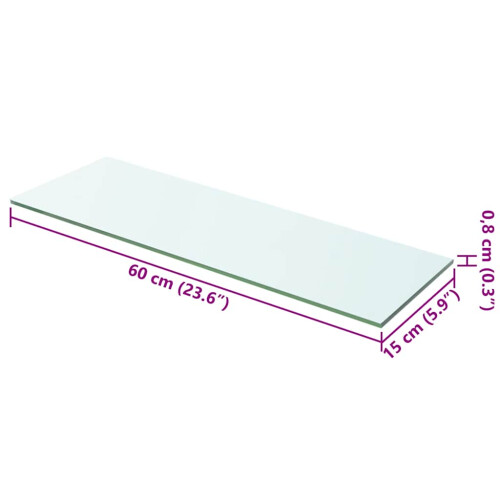 Berkfield Shelf Panel Glass Clear 60x15 cm 2