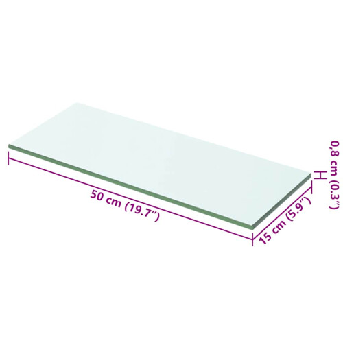 Berkfield Shelf Panel Glass Clear 50x15 cm 2