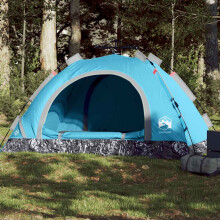 Berkfield Camping Tent 4-Person Blue Quick Release