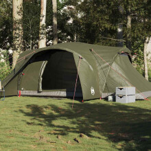 Berkfield Family Tent Dome 6-Person Olive Green Waterproof