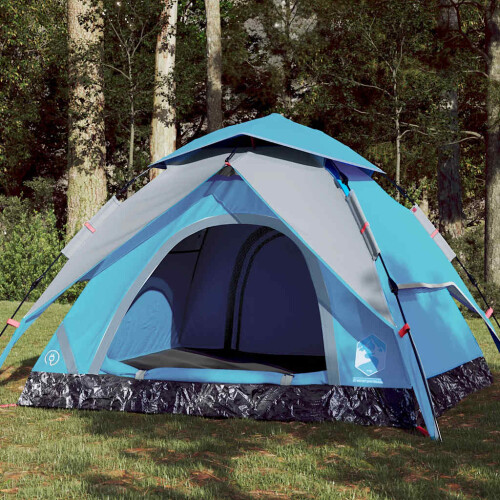 Berkfield Camping Tent Dome 4-Person Blue Quick Release