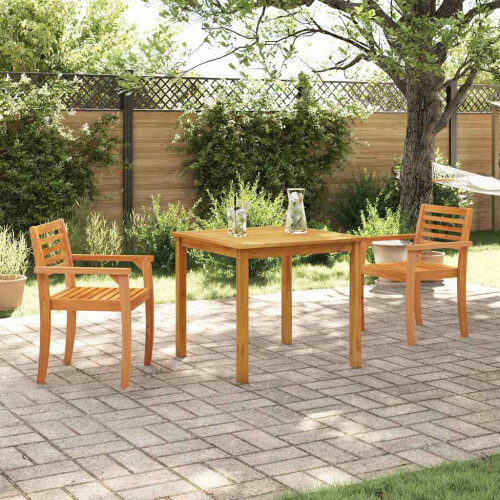 Berkfield Garden Dining Set 3 pcs Brown Solid Acacia Wood