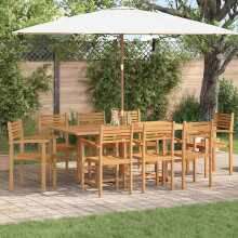 Berkfield Chair 8 pcs Brown 56 x 55 x 90.5 cm Solid Teak Wood