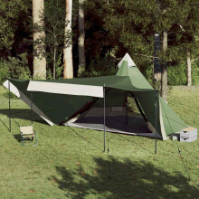 Berkfield Family Tent Tipi 8-Person Green Waterproof
