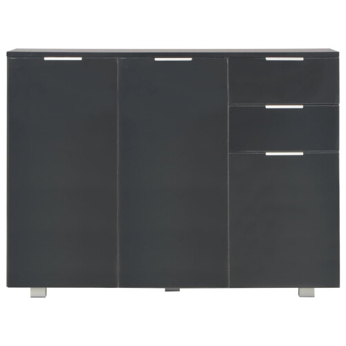 Berkfield Sideboard High Gloss Black 107x35x80.5 cm 2
