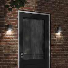 Berkfield Outdoor Wall Lights 2pcs Black Stainless Steel