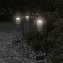 Berkfield Outdoor Floor Lamps 3pcs Black 60 cm Stainless Steel