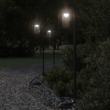 Berkfield Outdoor Floor Lamps 3pcs Black 100 cm Stainless Steel