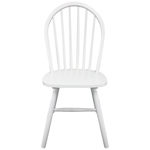 Berkfield Dining Chairs 2 pcs White Solid Rubber Wood 2
