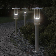 Berkfield Outdoor Floor Lamp Silver 60 cm Stainless Steel