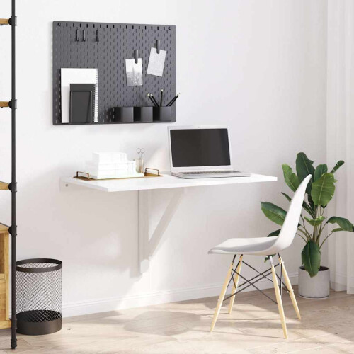 Berkfield Folding Wall Table White 100x60 cm 2