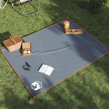 Berkfield Picnic Blanket with Pegs Grey and Orange 205x155 cm