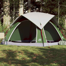 Berkfield Camping Tent Cabin 4-Person Green Waterproof