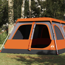 Berkfield Family Tent Dome 8-Person Grey and Orange Quick Release