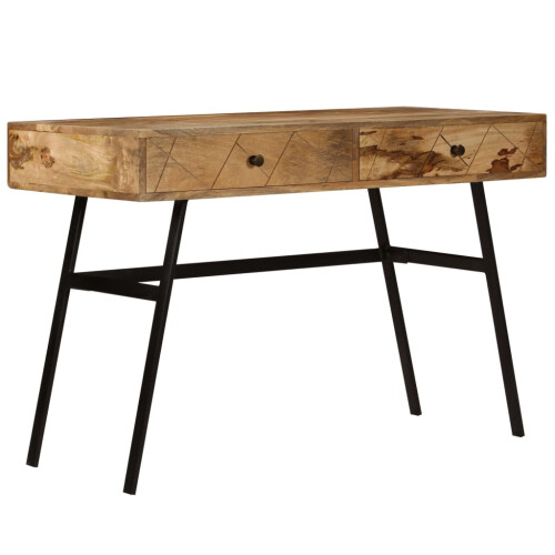 Berkfield Writing Desk with Drawers Solid Mango Wood 110x50x76 cm 1