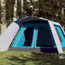 Berkfield Family Tent with Porch 9-Person Blue Quick Release