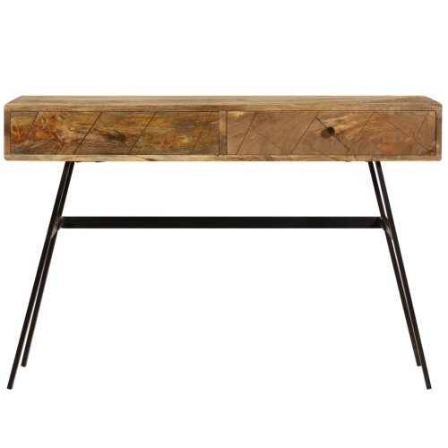 Berkfield Writing Desk with Drawers Solid Mango Wood 110x50x76 cm 2