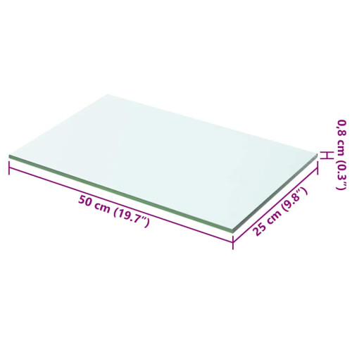Berkfield Shelf Panel Glass Clear 50x25 cm 2