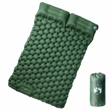 Berkfield Self Inflating Camping Mattress with Pillows 2-Person Green