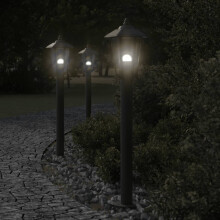Berkfield Outdoor Floor Lamps 3pcs Black 80 cm Stainless Steel