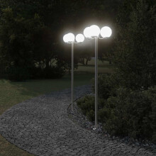 Berkfield Outdoor Floor Lamps 2 pcs Silver 215 cm Stainless Steel