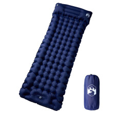 Berkfield Self Inflating Camping Mattress with Pillow 1-Person Navy Blue