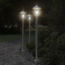 Berkfield Outdoor Floor Lamp Silver 120 cm Stainless Steel