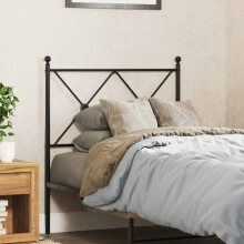 Berkfield Metal Replace Headboard Black 75cm