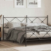 Berkfield Metal Replace Headboard Black 200cm