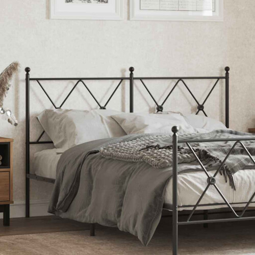 Berkfield Metal Replace Headboard Black 137cm