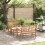 Berkfield Garden Sofa Set 3 pcs Natural Solid Teak Wood 1