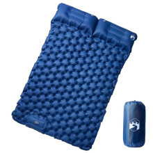 Berkfield Self Inflating Camping Mattress with Pillows 2-Person Navy Blue