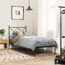 Berkfield Metal Bed Frame without Mattress with Headboard Black 80x200cm