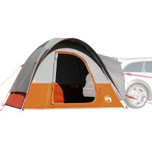 Berkfield Car Tent 4-Person Grey and Orange Waterproof