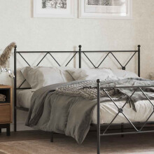Berkfield Metal Replace Headboard Black 160cm
