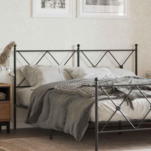 Berkfield Metal Replace Headboard Black 160cm