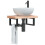 Berkfield Shelf Brackets for Washbasin 2 pcs Black Rectangular Steel 1