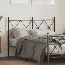 Berkfield Metal Replace Headboard Black 120cm
