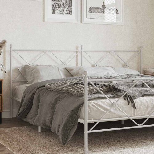 Berkfield Metal Replace Headboard White 193cm