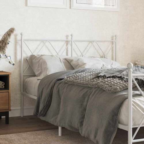 Berkfield Metal Replace Headboard White 120cm